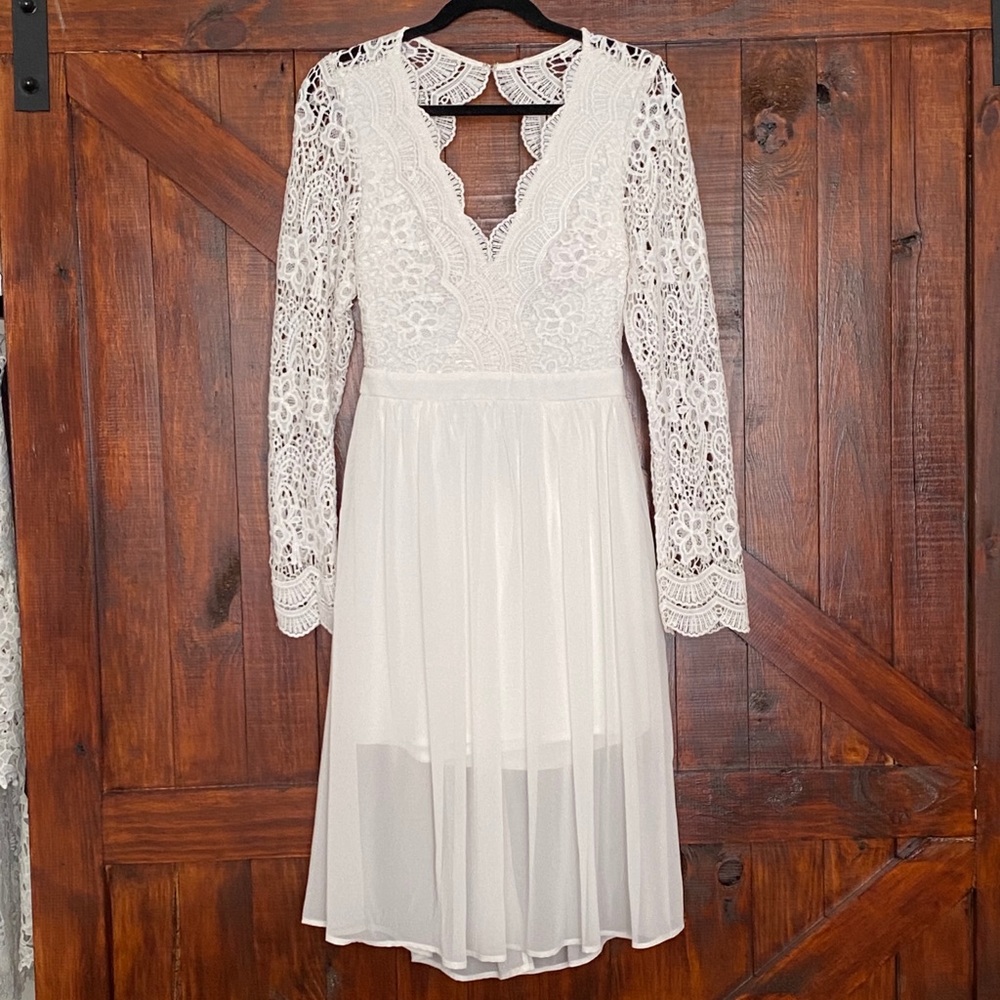 Lulus white open back dress